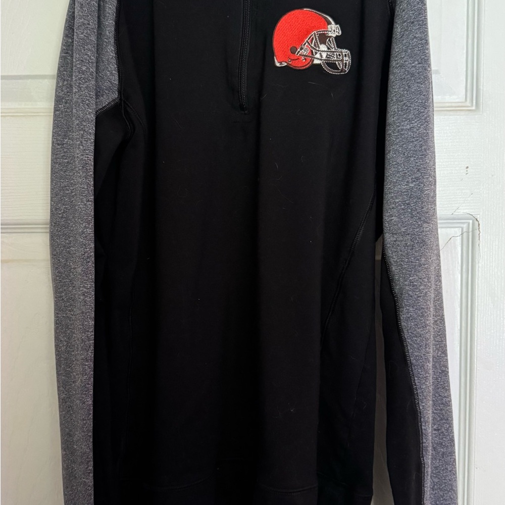 Cleveland Browns Black and Gray Half-Zip Pullover